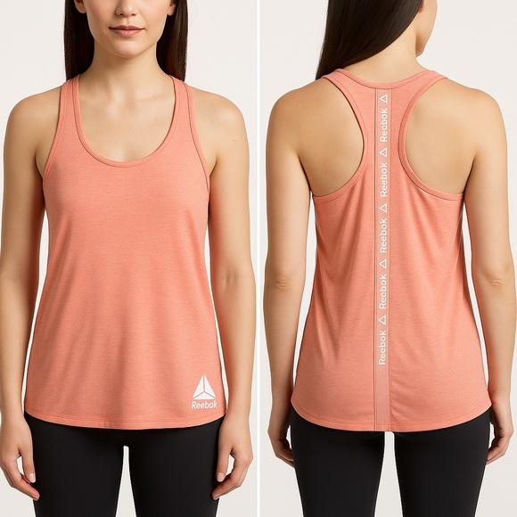 Reebok Tops - Reebok XS Racerback Tank Top Orange Peach Gym Yoga Running Athleisure